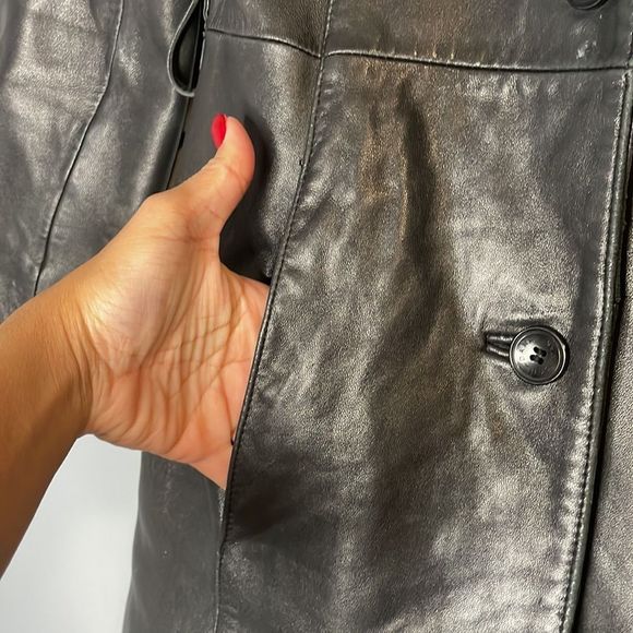 Dana Buchman Women’s Black Leather Jacket Size S - Picture 3 of 6